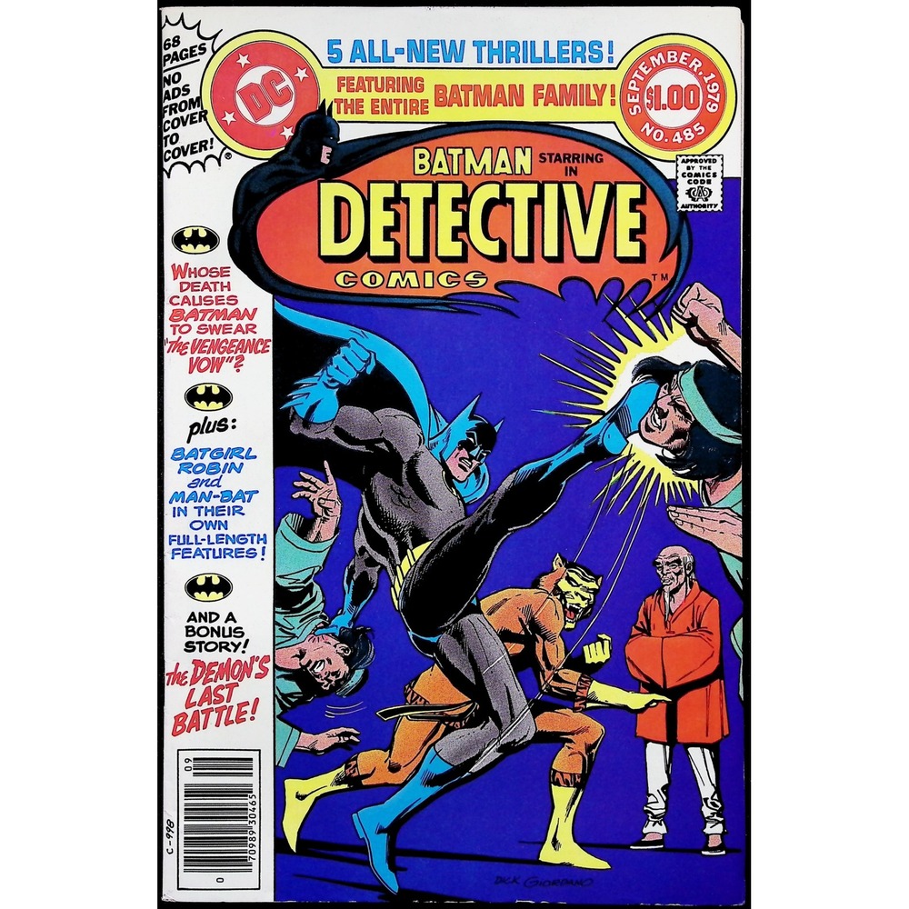 DC Comics Detective Comics #485 Newsstand Death of Batwoman Bronze Tiger 1979